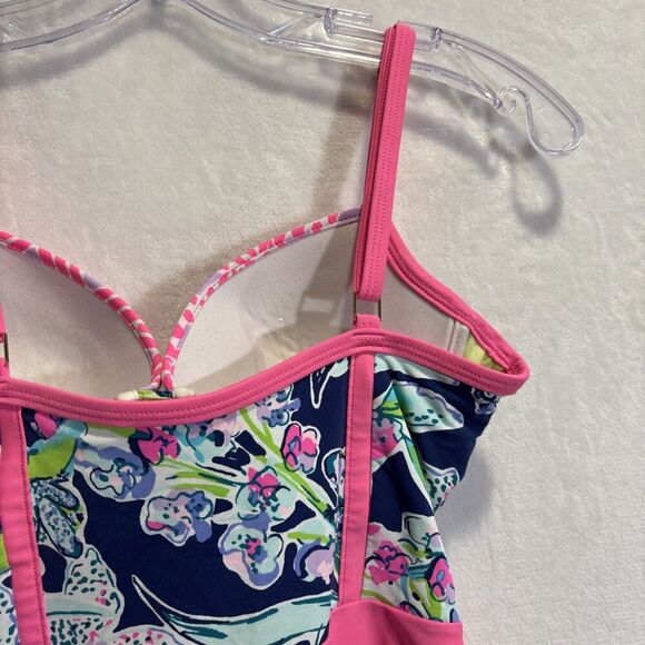 Lilly Pulitzer Palma Swimsuit One Piece Size 4 Sway This Way Deep Sea Navy Beach - Picture 8 of 16